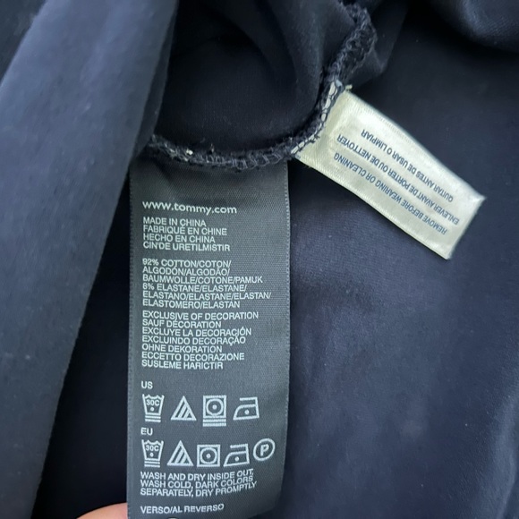 Tommy Hilfiger Navy Stretch Top Sailor Like Style Size Small - Picture 8 of 8